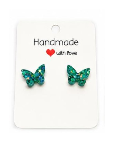 Aquamarine Butterfly Studs