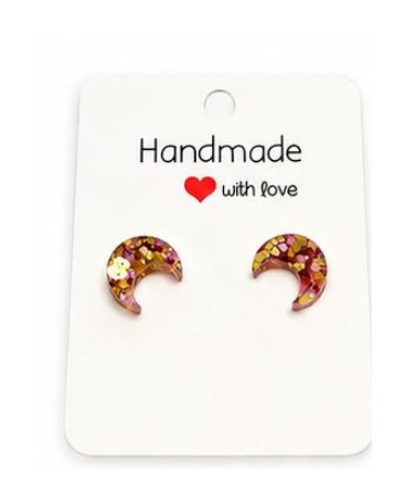 Crescent Moon Studs
