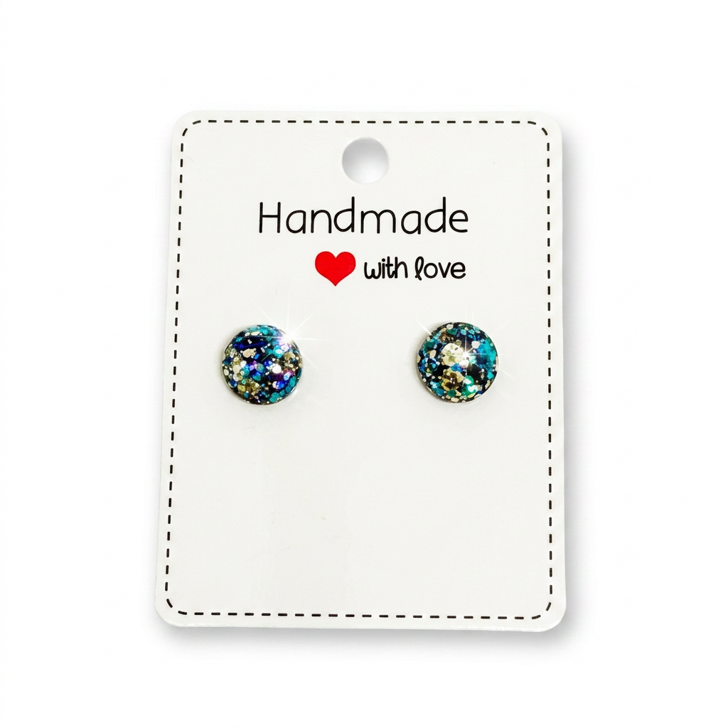 Emerald Green Dome Studs