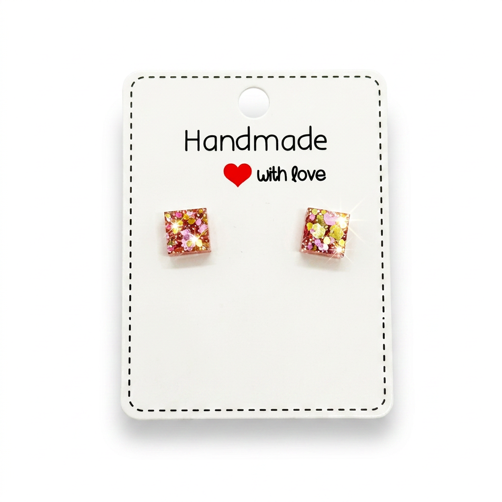 Rose Square Studs