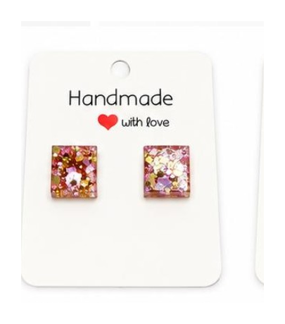 Rose Heart Studs